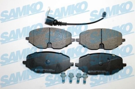 Колодки гальмівні (передні) VW Caddy/Golf VII/Skoda Octavia/Seat Leon 19- (з датчиком) (TRW) SAMKO 5SP2184A