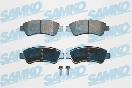 Комплект гальмівних колодок (передніх) Citroen C2/C4 04-/C3 09-/Berlingo/Peugeot 206/307 96-/207 06-/208 12 SAMKO 5SP802