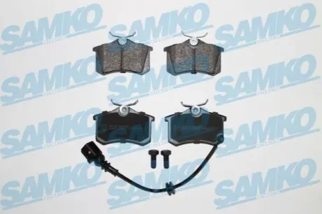 Колодки гальмівні (задні) VW Polo 01-/Skoda Fabia 99-08/Seat Cordoba/Ibiza 02-09 (з датчиком) SAMKO 5SP853