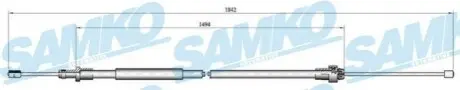Трос ручного гальма.r. BERLINGO PARTNER 1820/1480 /P/ SAMKO C0094B