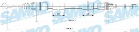 Трос ручного гальма.r. VIVARO TRAFIC /P/ 1596/1465 SAMKO C0721B (фото 1)