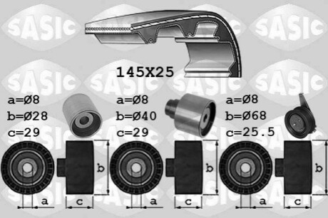 Комплект ГРМ VW Caddy 2.0TDI 15-/Golf VII 1.6TDI/2.0TDI 12-, (145x25) SASIC 1756073