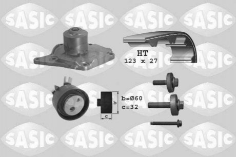 Насос води + комплект зубчатого ремня SASIC 3904003