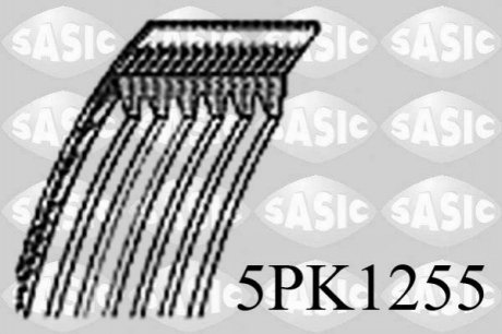 Ремінь генератора SASIC 5PK1255 (фото 1)