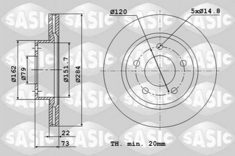 Тормозной диск SASIC 6106048