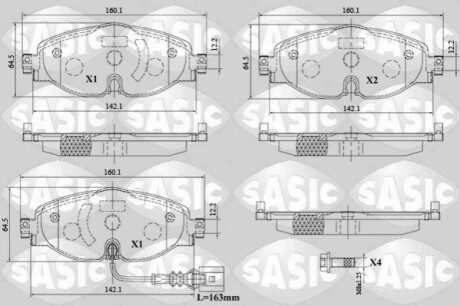 Колодки тормозные (передние) Audi A3/Q2/Q3/Seat/Skoda Octavia/Kodiaq/VW Golf/Passat B8 12- (+датчик) SASIC 6216154