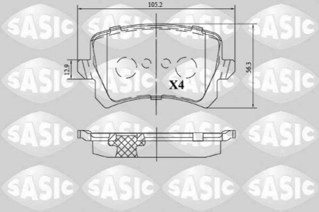 Тормозные колодки (задние) Audi A6/VW CC 1.8TSI/2.0TDI 10- (TRW) SASIC 6216172 (фото 1)