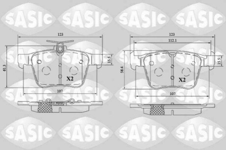 Тормозные колодки (задние) Audi A3/VW Golf/Touran/Passat VI 1.0-2.0TDI/Skoda SuperB 12-(ATE) SASIC 6216197