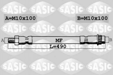 Тормозной шланг - (1484536080, 4806A6) SASIC 6600007 (фото 1)