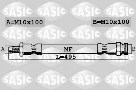 Шланг гальмівний - (4806F3, 51748936) SASIC 6600016 (фото 1)