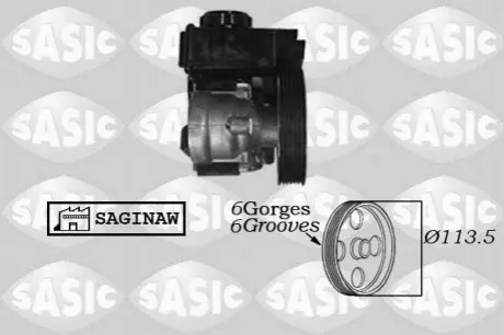 Насос гідропідсилювача керма (новий) CITROEN BERLINGO, XSARA PEUGEOT PARTNER, PARTNER ORIGIN 1.9D 06.96-12.15 SASIC 7070004