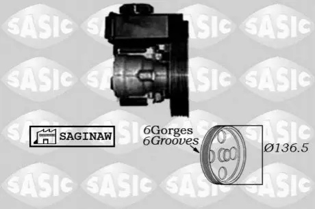 Насос гідропідсилювача керма (новий) CITROEN XSARA, XSARA PICASSO PEUGEOT 206 1.4/1.6/2.0 04.97-12.11 SASIC 7070007