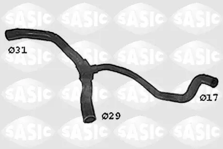 Патрубок радіатора Renault Clio II/Kangoo 1.4/1.6 97- (к-кт в зборі) SASIC SWH4307