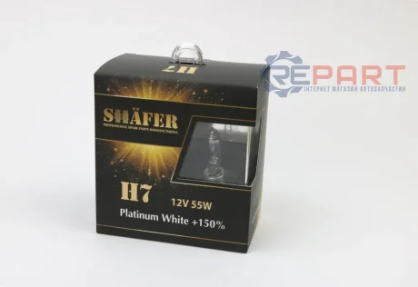 Лампа 12V H7 55W PX26d PLATINUM WHITE +50% Box2шт SHAFER SL3007P
