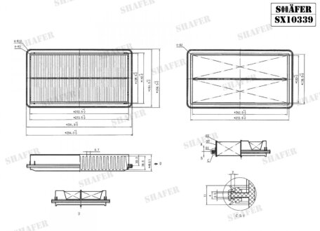 Фильтр воздушный Acura MDX 3.5 16-20 /Honda Pilot 3.5 16-21 /Passport 3.5 19- /Ridgeline 3.5 17-21/Odyssey 3.5 17-21 (USA) SHAFER SX10339 (фото 1)