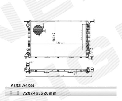 РАДІАТОР | AUDI A6 (4G/C7), 01.11 - 06.14 Signeda RA60321Q