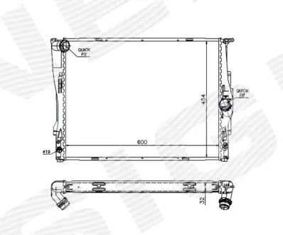 РАДІАТОР | BMW 3 (E92/E93) COUPE/CABRIO, 09.06 - 03.10 Signeda RA60786Q Купити в Україні
