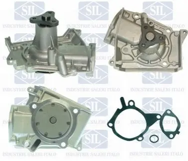 Насос охолоджуючої рідини, з ущільненням KIA PRIDE, SEPHIA MAZDA 121 I, 121 II, 323 C IV, 323 C V, 323 F IV, 323 F VI, 323 III, 323 P V, 323 S IV, 323 S V, 323 S VI, DEMIO 1.1-1.8 08.85-10.05 SIL PA746