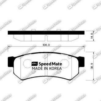 Колодки гальмівні дискові DAEWOO LACETTI - SM-BPG020 (P96800089, 96800089, 5550085Z10) SK SPEEDMATE SMBPG020 (фото 1)