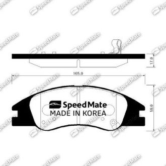 Колодки тормозные дисковые (F) KIA CERATO (выр-во SPEEDMATE, Korea) SK SPEEDMATE SMBPK026