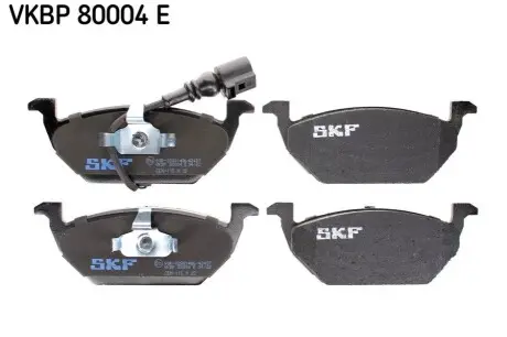Комплект гальмівних колодок (передніх) Audi A3/Skoda Octavia 96-13/Fabia 99-/VW Caddy/Golf 96-15 (+датчик) SKF VKBP80004E Купити в Україні