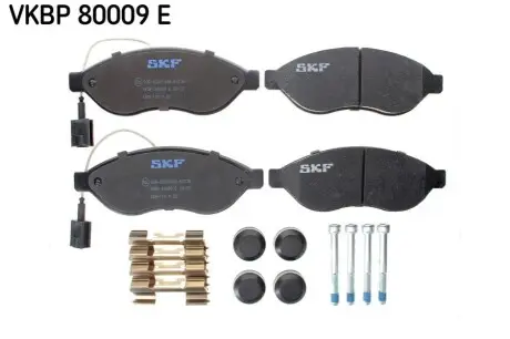 Колодки гальмівні (передні) Citroen Jumper/Fiat Ducato/Peugeot Boxer 06- (Brembo)/(з датчиком) SKF VKBP80009E Купити в Україні