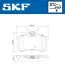 Фото Колодки гальмівні (задні) VW Golf/Passat 83-02/ Peugeot 405 87-96 (87.1x52.8x15.2) SKF (VKBP90229) зображення 2