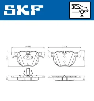 Колодки гальмівні (задні) BMW X5 (E70)/X6 (E71/E72) 08-14 замінено на 0986424766 SKF VKBP90240 Купити в Україні