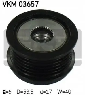 Шків генератора VOLVO C30, S40 II, V50 FORD B-MAX, C-MAX II, ECOSPORT, FIESTA VI, FIESTA VII, FOCUS III, GRAND C-MAX, KUGA II, TOURNEO CONNECT V408 NADWOZIE WIELKO 1.4D-2.0D 06.08 SKF VKM03657
