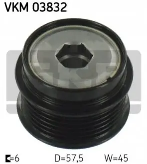 Шків генератора DODGE NITRO JEEP CHEROKEE, WRANGLER III 2.5D/2.8D 09.01 SKF VKM03832