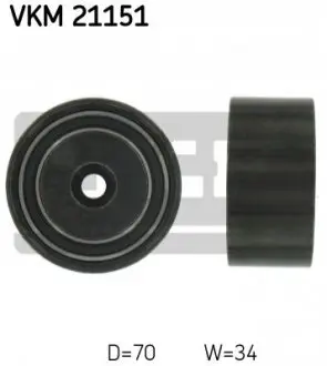Паразитний ролик ременя ГРМ AUDI A4 B5, A4 B6, A4 B7, A6 C5, A8 D2, ALLROAD C5 SKODA SUPERB I VW PASSAT B5, PASSAT B5.5 2.5D 01.97-03.08 SKF VKM 21151