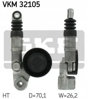 Натягувач поліклинового ременя ALFA ROMEO 159, BRERA, SPIDER 2.4D 09.05-12.12 SKF VKM32105 Купити в Україні