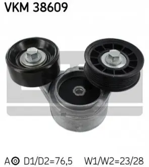 Натягувач поліклинового ременя CHRYSLER ASPEN DODGE NITRO, RAM 1500 JEEP CHEROKEE, COMMANDER, GRAND CHEROKEE II, GRAND CHEROKEE III 3.7/4.7/4.7ALK 04.99-12.12 SKF VKM38609 Купити в Україні