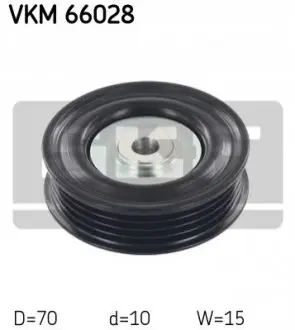 Натягуючий ролик поліклинового ременя OPEL AGILA B SUZUKI SPLASH, SWIFT III, SWIFT IV 1.0-1.4 01.08 SKF VKM66028 Купити в Україні