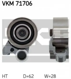 Натягуючий ролик ременя ГРМ TOYOTA 4 RUNNER II, 4 RUNNER III, GRANVIA, LAND CRUISER, LAND CRUISER 90 3.0D 05.93-12.04 SKF VKM71706 Купити в Україні
