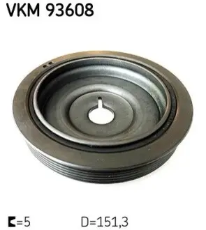 Шків колінчастого валу (кількість ребер: 6) MERCEDES A (V177), A (W176), A (W177), B SPORTS TOURER (W246, W242), B SPORTS TOURER (W247), CITAN MIXTO (DOUBLE CABIN), CITAN (MPV) 1.2-2.0 09.98 SKF VKM 93608