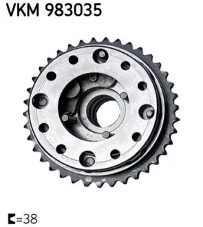 Шків з датчиком фаз ГРМ BMW 1 (F20), 1 (F21), 2 (F22, F87), 2 (F23), 3 (F30, F80), 3 (F31), 3 GRAN TURISMO (F34), 4 (F32, F82), 4 (F33, F83), 4 GRAN COUPE (F36), 5 (F10) 1.6/2.0/2.0H 10.10-06.21 SKF VKM983035
