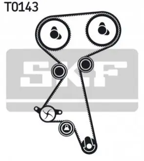 Комплект ГРМ (ремінь + ролик) ALFA ROMEO 145, 146, 155, 156, GT FIAT BARCHETTA, PUNTO, STILO 1.6/1.8 04.95-03.12 SKF VKMA02184