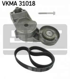 Комплект поликлинових ременів (з роликами) SEAT INCA, LEON SKODA OCTAVIA I VW POLO 1.9D 11.95-06.06 SKF VKMA31018