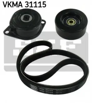 Комплект поликлинових ременів (з роликами) SEAT AROSA SKODA FELICIA I, FELICIA II VW CADDY II, LUPO I, POLO, POLO III 1.7D/1.9D 10.94-07.05 SKF VKMA31115