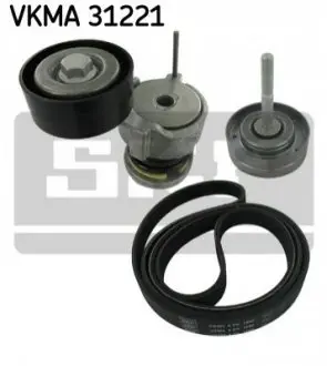 Комплект поликлинових ременів (з роликами) SEAT CORDOBA, IBIZA III SKODA FABIA I, FABIA I PRAKTIK VW POLO IV 1.2 07.01-03.08 SKF VKMA31221