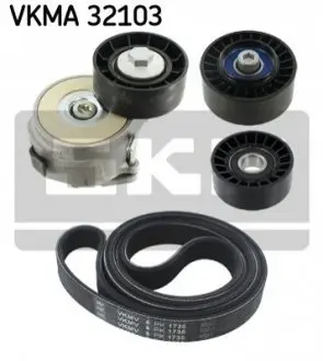 Комплект поликлинових ременів (з роликами) ALFA ROMEO 159 1.9D 09.05-11.11 SKF VKMA32103