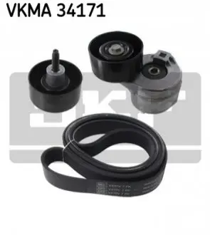 Комплект поликлинових ременів (з роликами) FORD TRANSIT 2.4D 01.00-05.06 SKF VKMA 34171 Купити в Україні