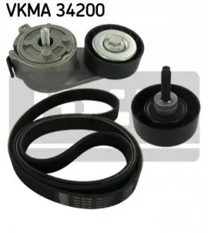 Комплект поликлинових ременів (з роликами) FORD GALAXY II, MONDEO IV, S-MAX 1.8D 05.06-06.15 SKF VKMA 34200 Купити в Україні