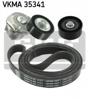 Комплект поликлинових ременів (з роликами) CHEVROLET CRUZE, TRAX OPEL ASTRA J, ASTRA J GTC, CORSA D, MERIVA B 1.7D 09.09 SKF VKMA35341 Купити в Україні