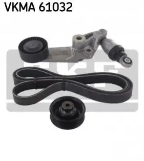 Комплект поликлинових ременів (з роликами) TOYOTA COROLLA, MR2 III 1.4/1.6/1.8 10.99-03.08 SKF VKMA61032