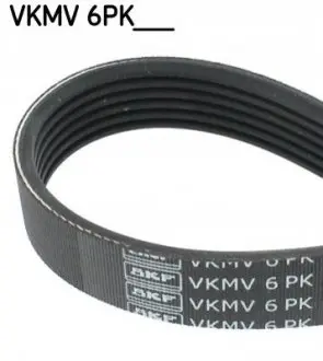 Поліклиновий ремінь (6PK802) CITROEN BERLINGO, BERLINGO MULTISPACE, C1, C2, C2 ENTERPRISE, C3 I, C3 II, C3 PICASSO, C3 PLURIEL, C4, C4 GRAND PICASSO I, C4 I, C4 II, C4 PICASSO I 1.4D-2.5D 03.94 SKF VKMV6PK802