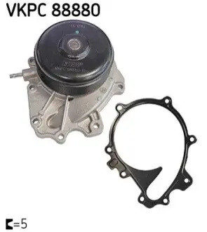 Насос охолоджуючої рідини, з ущільненням MERCEDES C (A205), C (C205), C T-MODEL (S205), C (W205), E T-MODEL (S212), E (W212), GLC (C253), GLC (X253), S (W222, V222, X222) 1.6-Electric 01.09 SKF VKPC88880