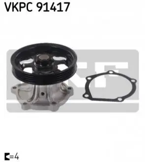 Насос охолоджуючої рідини, з ущільненням TOYOTA COROLLA, COROLLA FX, PASEO, STARLET, TERCEL 1.0-1.5 10.84-02.00 SKF VKPC91417 Купити в Україні