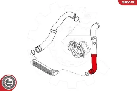 Патрубок інтеркулера (L) BMW 3 (E46) 2.0d 98-05 (M47) SKV GERMANY 24SKV214